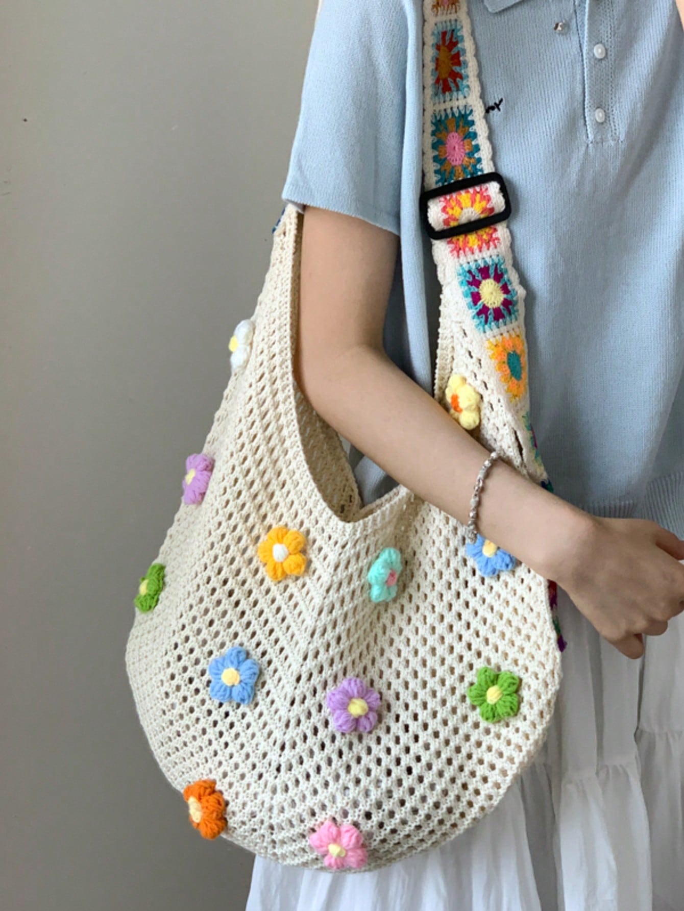 Summer New Casual Straw Tote Bag, Women Large Capacity Shoulder Shopping Handbag , Summer , Beach