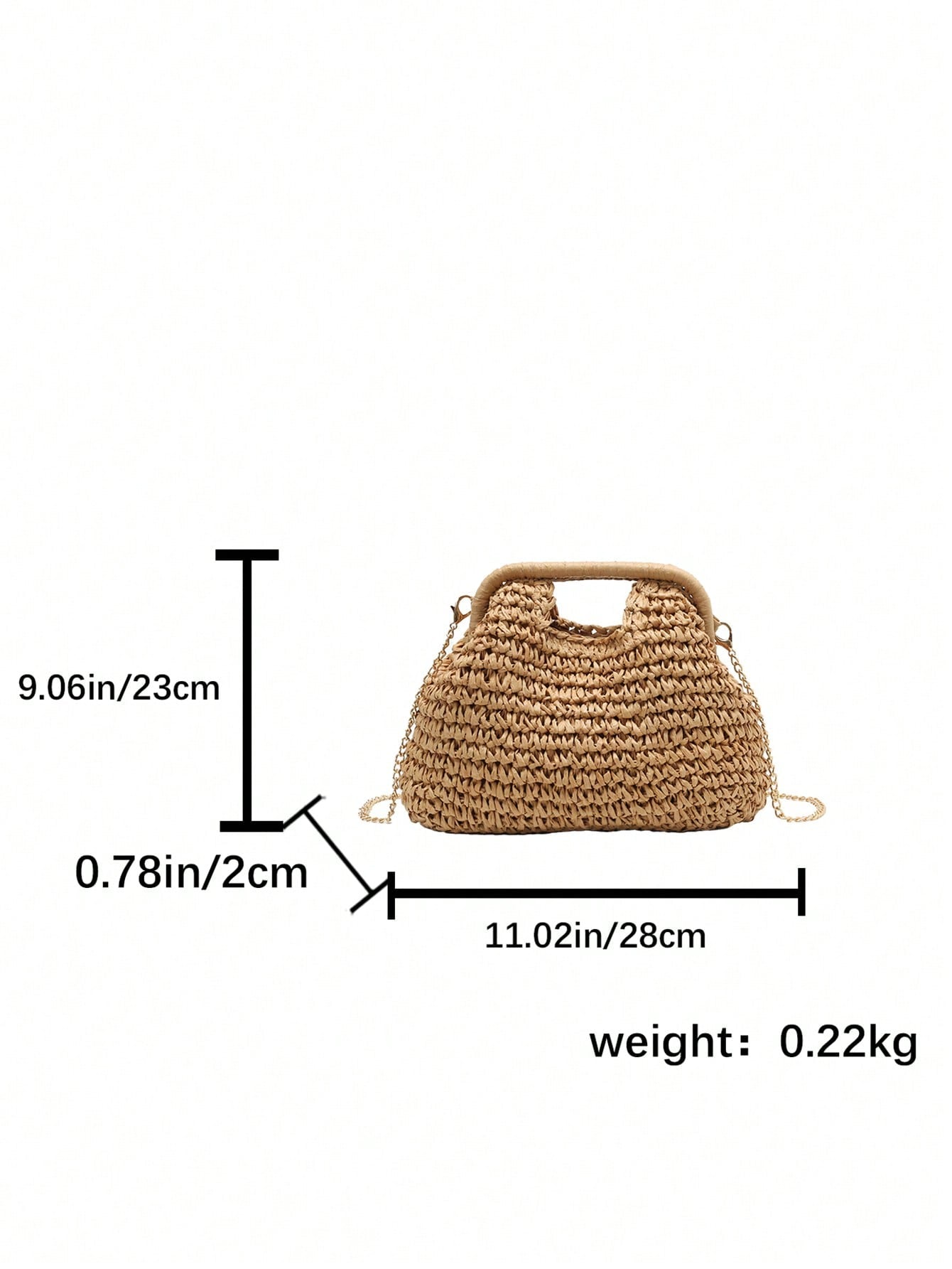 1 Pc Fashionable Handheld Woven Bag Spring/Summer New Style Simple Vacation Travel Beach Paper Woven Crossbody Popular Shoulder Bag For Vacation Travel&Fashionable Clothing Matching&Going Shopping With Friends