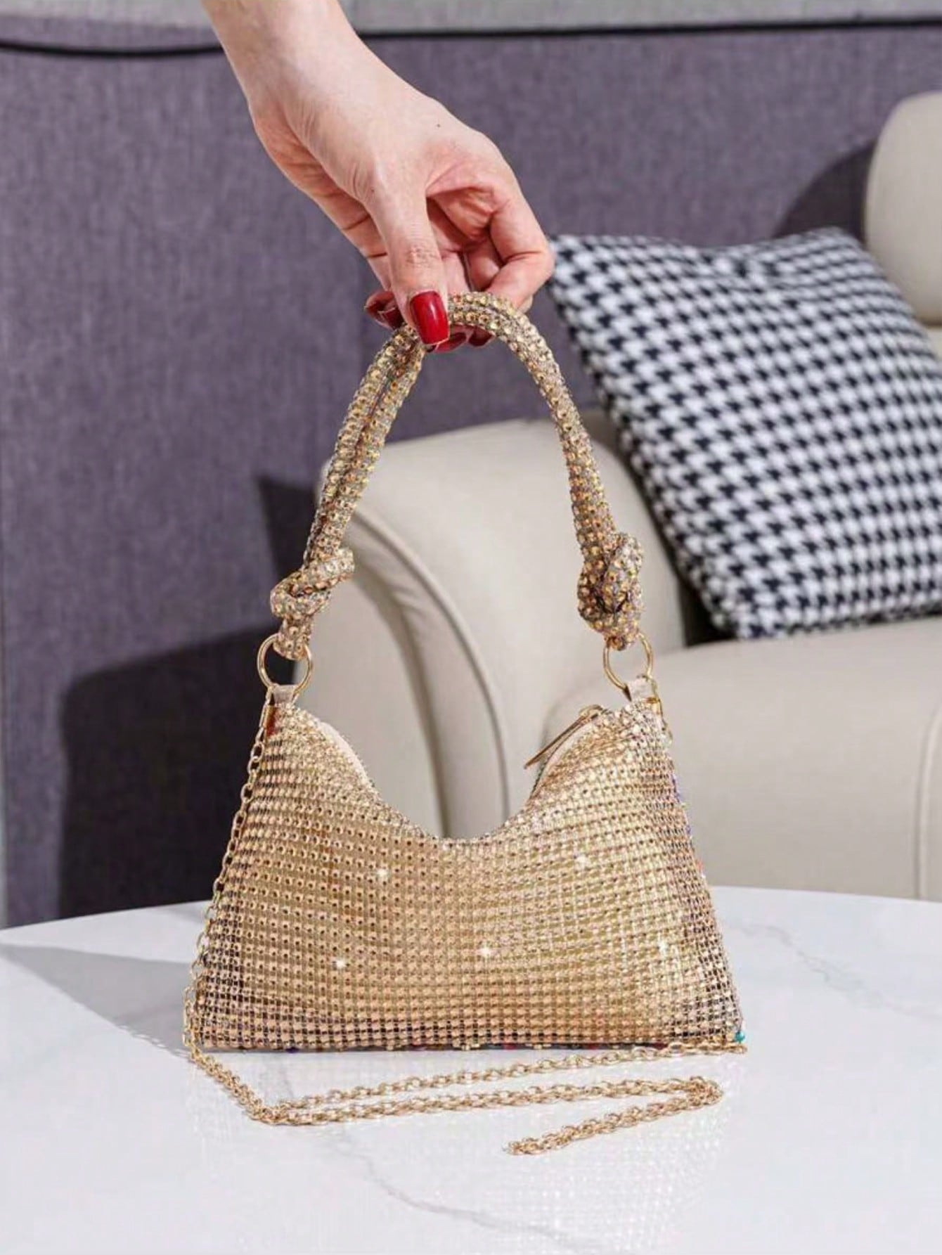2026 New Rhinestone Decorated Evening Bag, Colorful Banquet Bag, Elegant Party Event Handbag, European And American Style Refined Clutch, Dress Bag And Fashionable Wallet