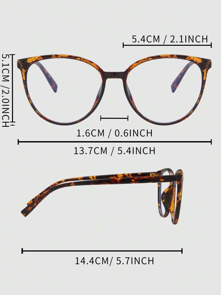 1 Pair Women's Tortoiseshell Clear Lens Glasses, Stylish and Versatile Eyewear for Daily Use, Trendy Fashion Accessory for Casual Outfits, Office Looks, and Everyday Wear, Lightweight and Comfortable Fit