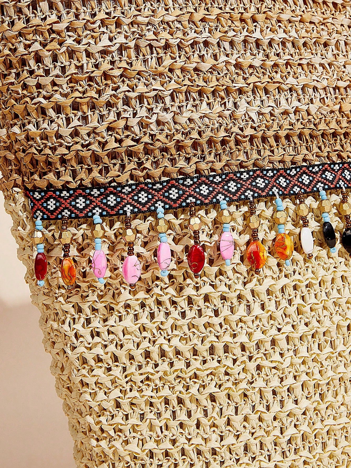 VCAY Casual Tote Bag,Woven Bag,Perfect For Summer Beach Travel Vacation,For Outdoor