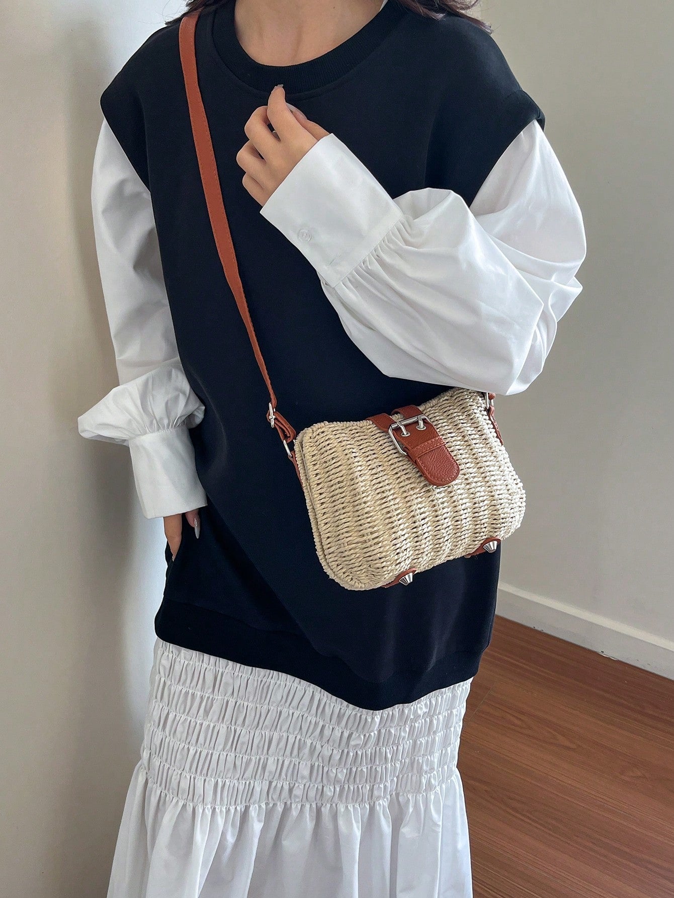2026 New Arrival Straw Crossbody Bag, Niche Commuter Woven Bag, Women Beach Vacation Straw Bag, Early Spring Versatile Woven Shoulder Bag
