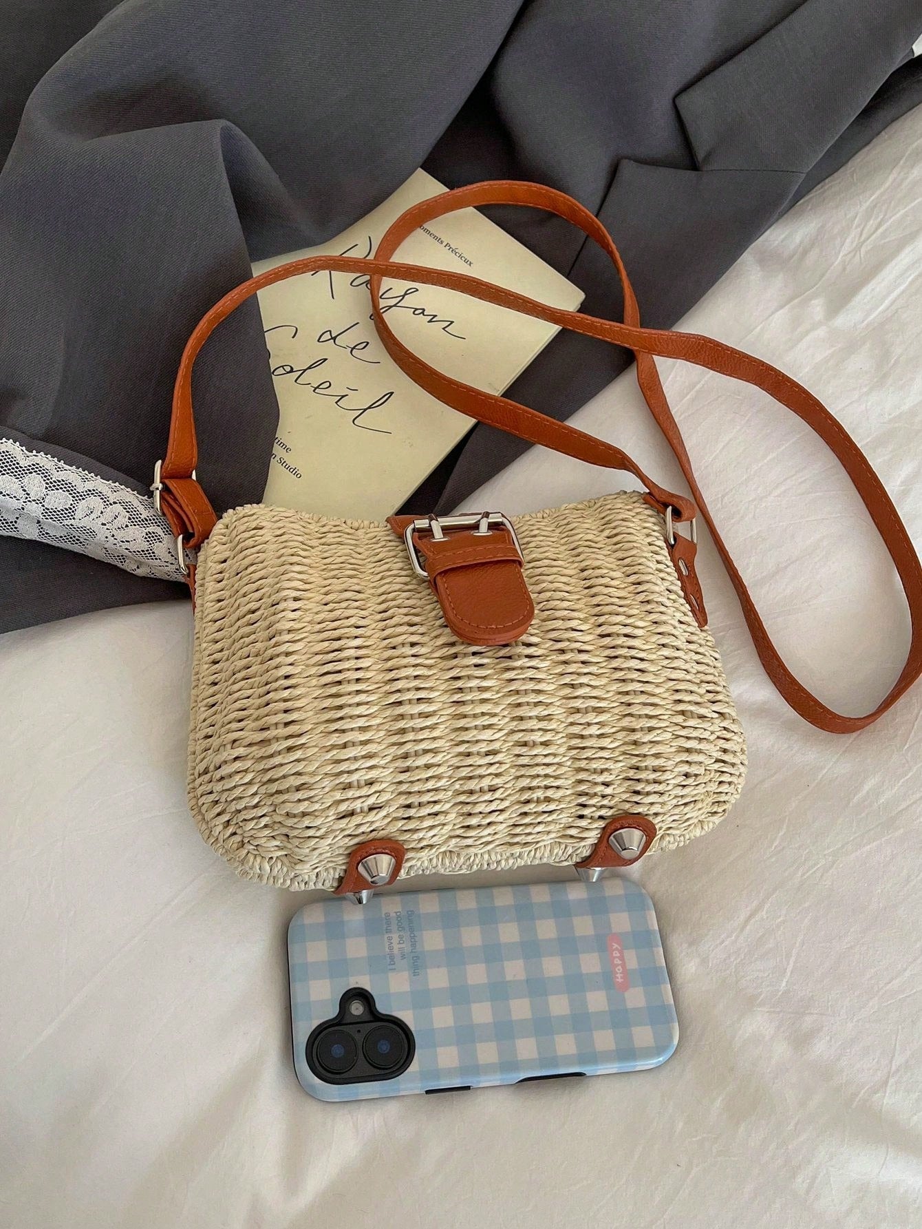 2026 New Arrival Straw Crossbody Bag, Niche Commuter Woven Bag, Women Beach Vacation Straw Bag, Early Spring Versatile Woven Shoulder Bag