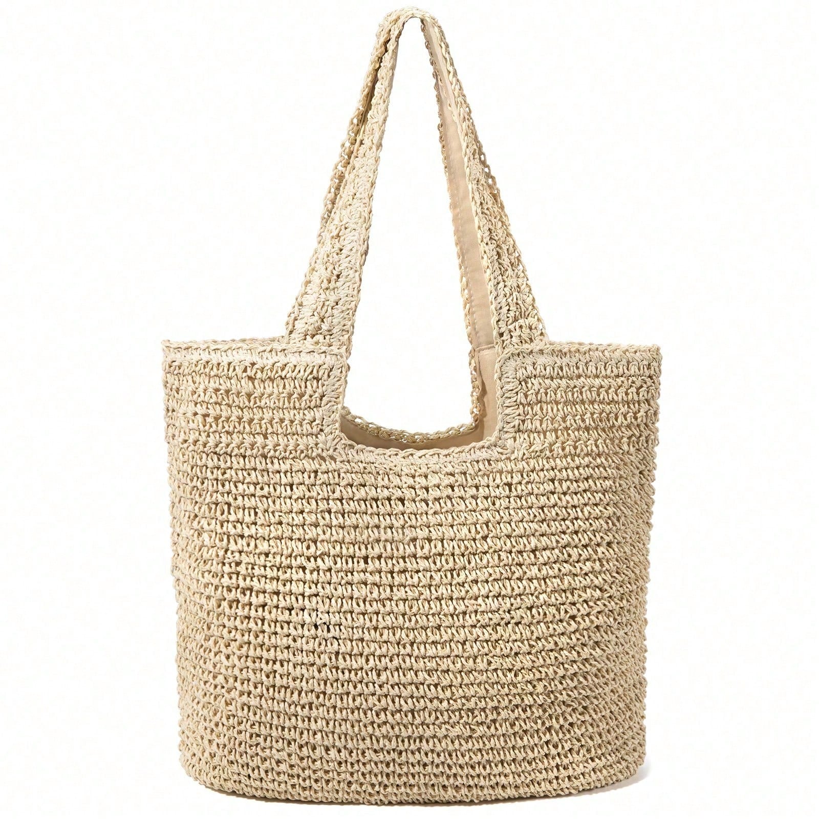 Hatisan Straw Beach Bag For Women Summer Woven Beach Tote Bag Shoulder Handbags Boho Bag