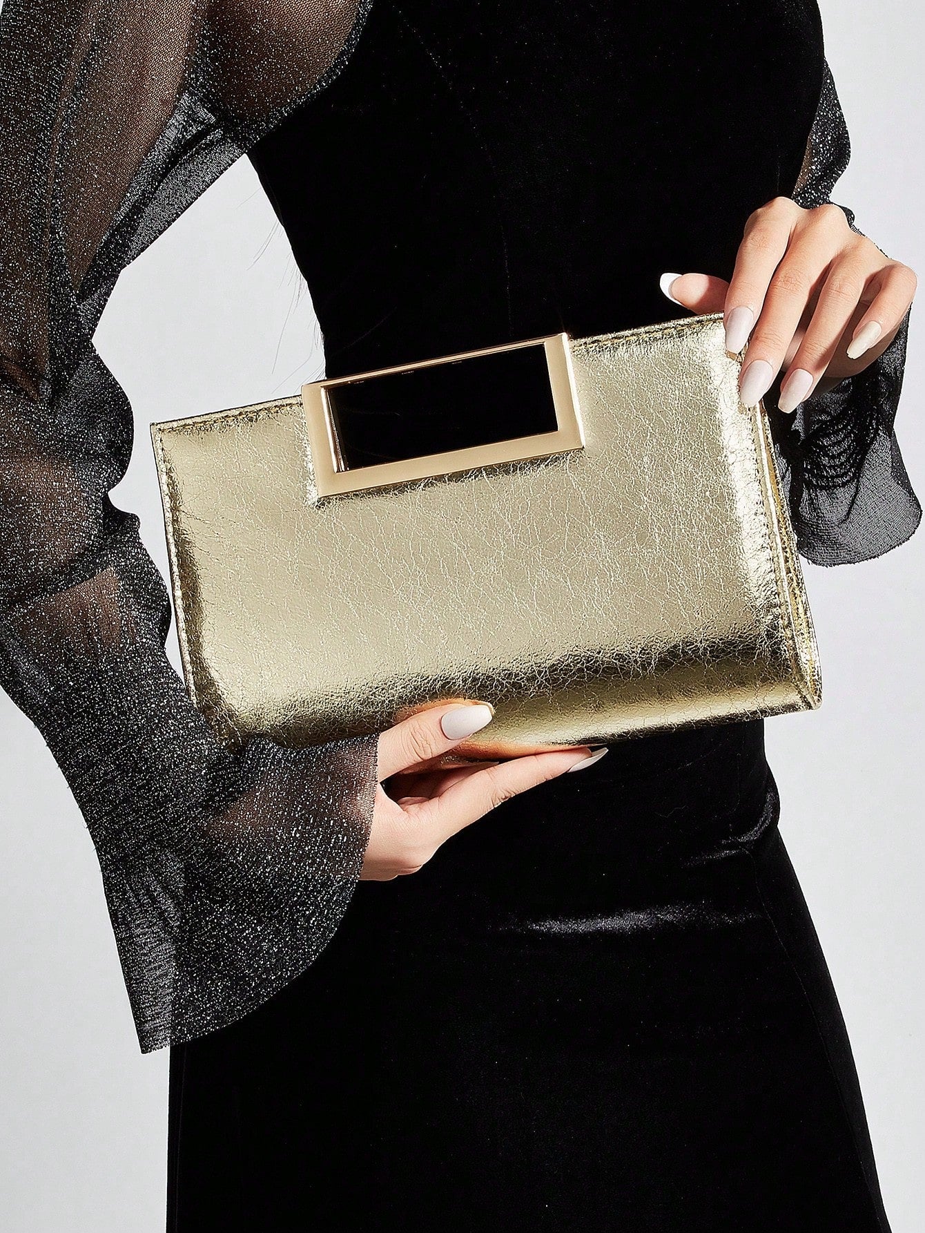 AIBBYDAR Women's Evening Bag, Apricot Colored Fashionable Solid Velvet Handbag, Suitable For Evening Gowns