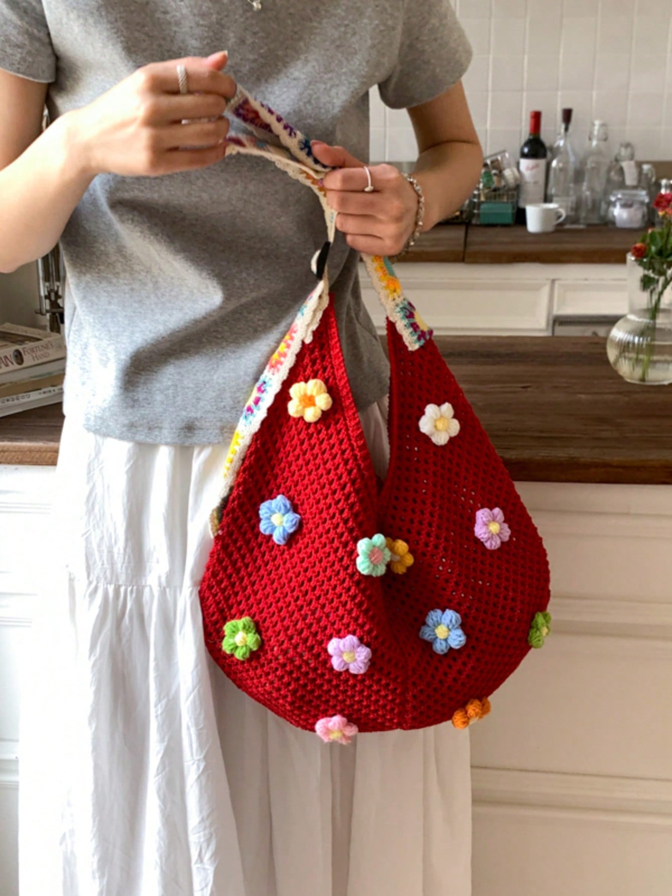 Summer New Casual Straw Tote Bag, Women Large Capacity Shoulder Shopping Handbag , Summer , Beach