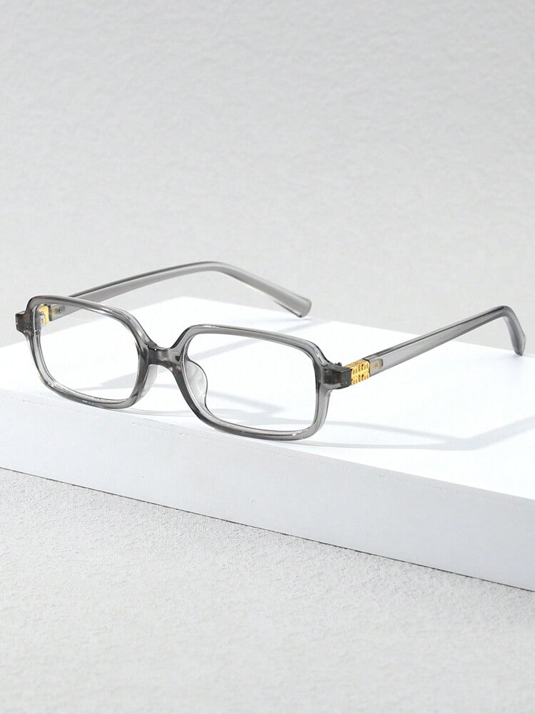 1 Pair Women's Vintage Rectangular Flat Lens Glasses, Retro Chic Eyewear for Daily Streetwear Looks, Lightweight and Versatile Accessory for Casual Outfits, Fashionable Urban Style Glasses