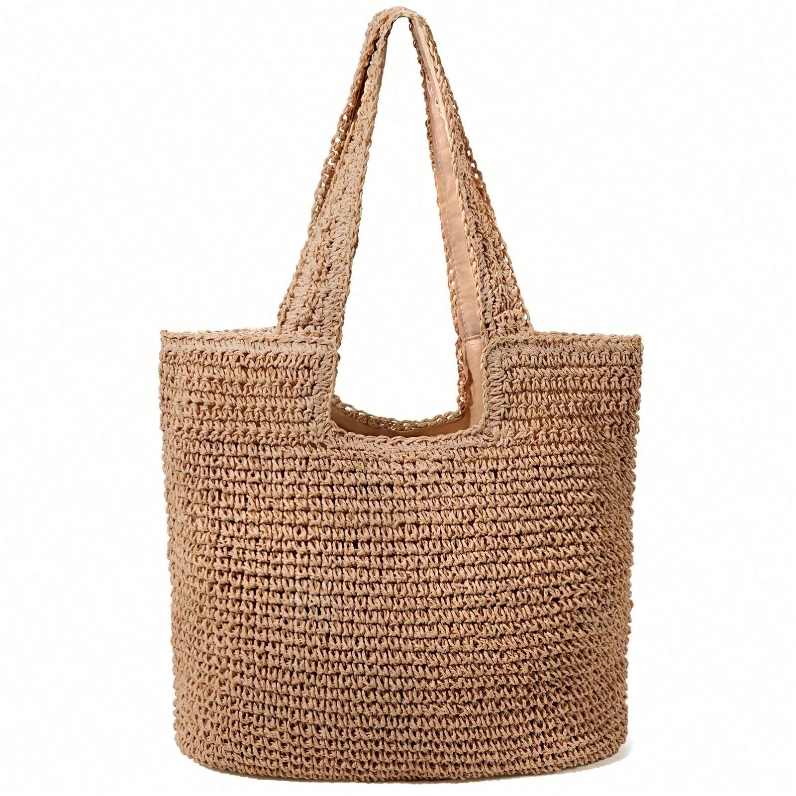Hatisan Straw Beach Bag For Women Summer Woven Beach Tote Bag Shoulder Handbags Boho Bag