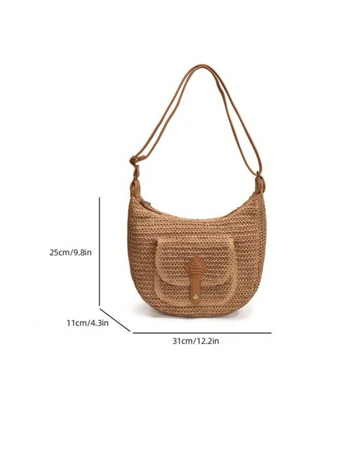 Fashionable Minimalist Woven Crossbody Bag, Women's Versatile Casual Shoulder Bag, Suitable For Summer Beach Vacation, Beach Tote, Ideal For Summer, Vacation And Daily Use, Travel Essential