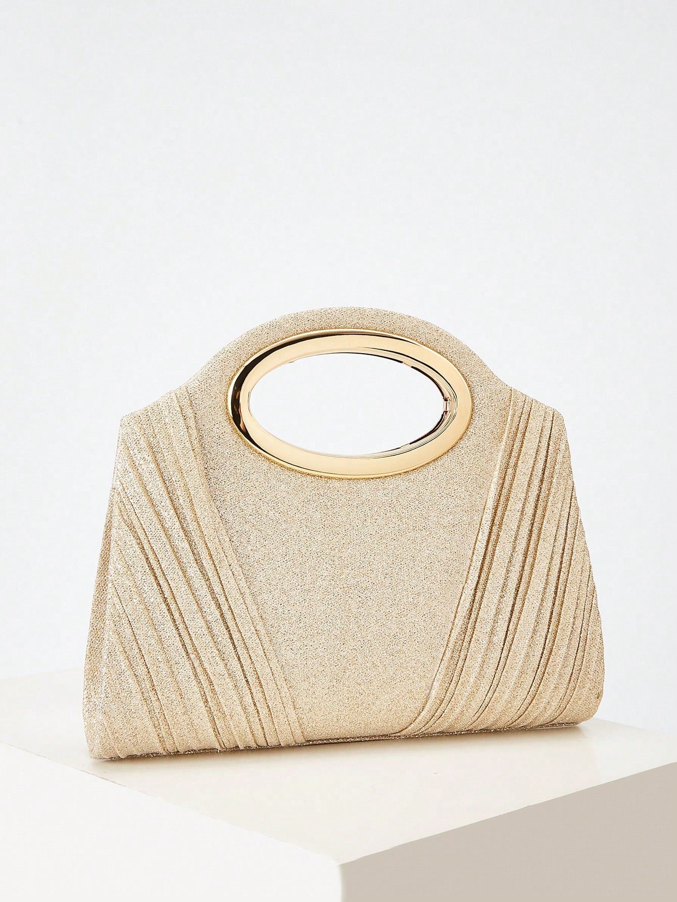 AIBBYDAR Women's Evening Bag, Apricot Colored Fashionable Solid Velvet Handbag, Suitable For Evening Gowns
