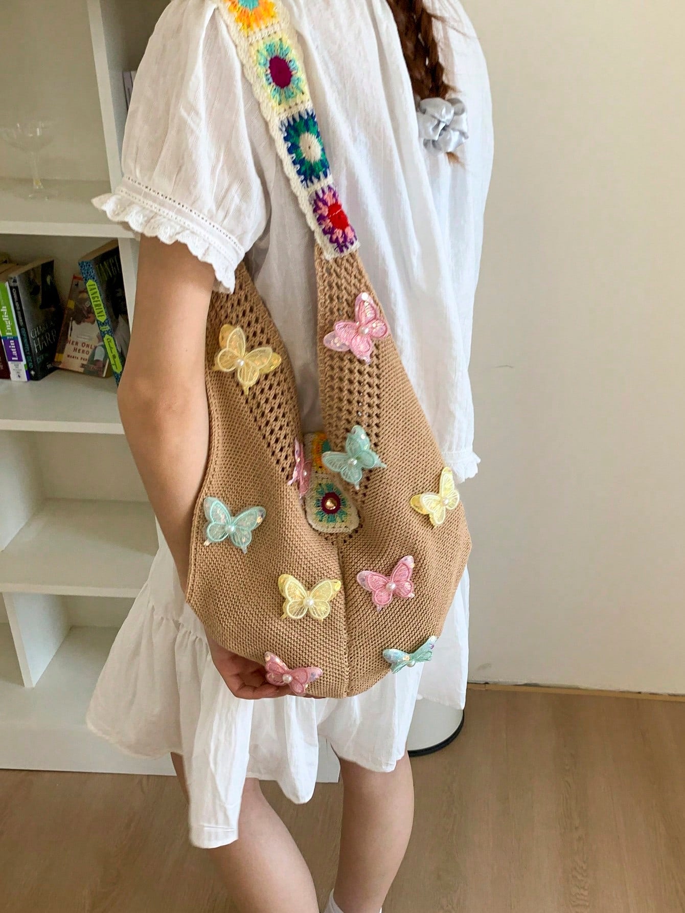 Summer New Casual Straw Tote Bag, Women Large Capacity Shoulder Shopping Handbag , Summer , Beach